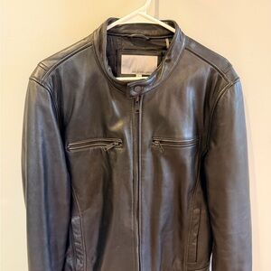 Wilsons Leather Black Moto Jacket